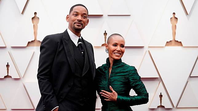 威爾史密斯（Will Smith）與妻子潔達蘋姬史密斯（Jada Pinkett Smith）。資料照片。美聯社