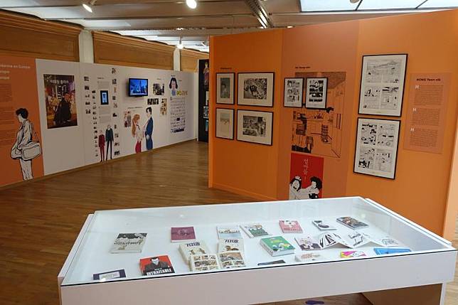 韓國漫畫振興院2021年在比利時漫畫中心舉行漫畫展覽。（翻攝自韓國漫畫振興院FB）