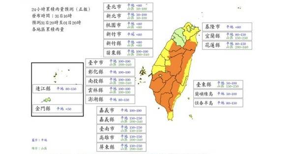 明天11/1是否放颱風假？已有8縣市達到停班課標準