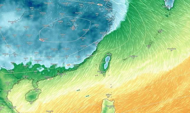 下周天氣隨東北季風消長變動，預估27、28日最冷，低溫有機會下探12度，推測可達大陸冷氣團等級。 圖：翻攝自台灣颱風論壇天氣特急臉書