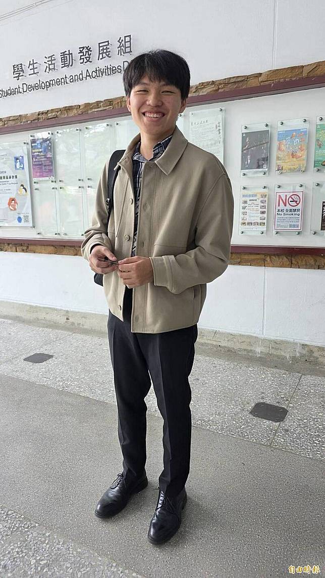 楊承叡形象陽光、自信爽朗，這次再度挑戰自我，競選成大學生會長又引起話題。(記者洪瑞琴攝)