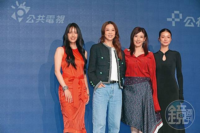 首映記者會時，媒體曾被提醒要以蘇慧倫（右二）為主發問。左起王渝萱、謝盈萱，右一為蒲禾菲。