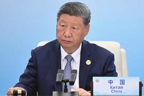 ▲中國國家主席習近平在上合峰會宣布，今年將對成員國提供20億人民幣無償援助，另外還增發100億人民幣貸款。（圖／美聯社／達志影像）