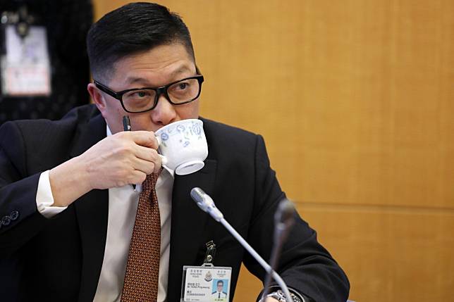 Commissioner of Police Chris Tang made his remarks about the rape case at a Central and Western district council meeting. Photo: Xiaomei Chen