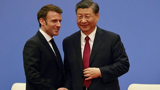 法國總統馬克宏今年4月訪中，受到中國國家主席習近平的熱情款待。路透社資料照片