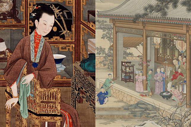 左：展廳 1「紫禁萬象 — 建築、典藏與文化傳承」； 右：展廳 2「紫禁一日 — 清代宮廷生」
