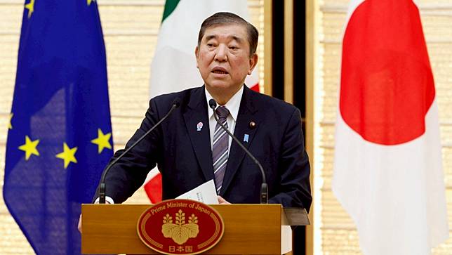 2025年3月5日，日本首相石破茂與來訪的義大利總統馬達雷拉舉行聯合記者會。路透社