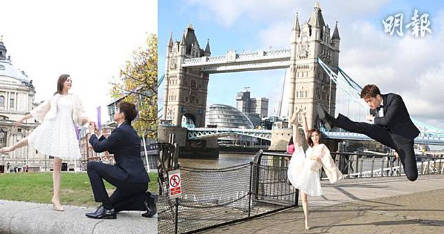朱晨麗與伍允龍拍《兄弟》在倫敦影婚照自創甫士有新意。（大會提供圖片）