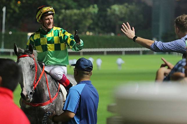 Blake Shinn at Happy Valley after riding a winner this season. Photos: Kenneth Chan