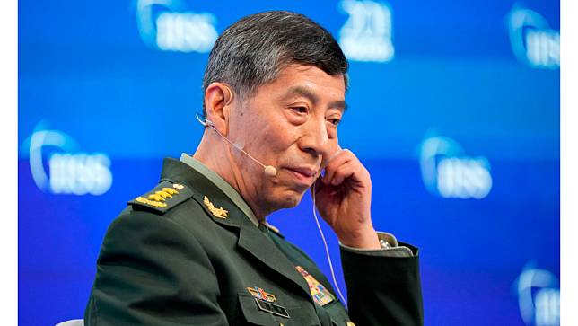 中國國防部長李尚福6月4日在新加坡參加香格里拉對話。美聯社