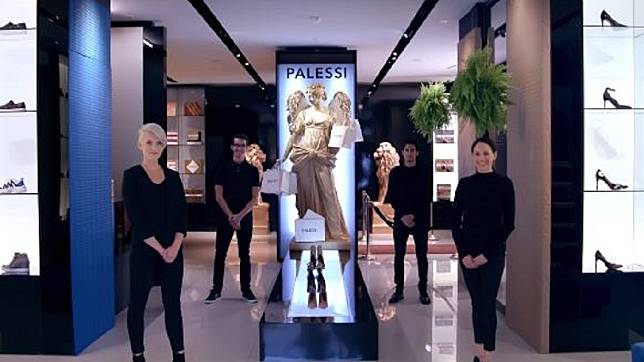 「Payless」將店面偽裝成高級精品店「Palessi」。圖／翻攝自YouTube「Payless」
