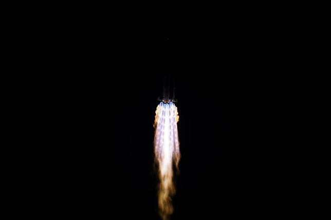 A Long March-3B carrier rocket carrying the satellite Zhongxing-10R blasts off from the Xichang Satellite Launch Center in southwest China's Sichuan Province, Feb. 22, 2025. The satellite Zhongxing-10R was launched at 8:11 p.m. (Beijing Time) by a Long March-3B carrier rocket, and entered the preset orbit successfully. (Photo by Yang Xi/Xinhua)