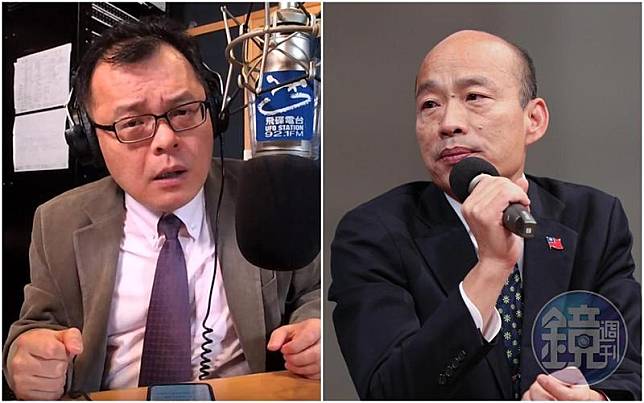 挺韓名嘴陳揮文（左）在廣播節目上預測，韓國瑜（右）訴願跟訴訟都不會贏，更認為韓在2020總統敗選後應「下詔罪己」，從自己開始檢討。（翻攝自YouTube／本刊資料照）