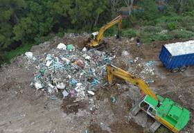 專案小組開挖遭竊佔國有地照片。 圖 / 台中地檢署