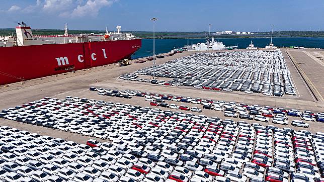 An aerial drone photo taken on March 28, 2024 shows the Hambantota Port in Sri Lanka. Located in the south of Sri Lanka, the Hambantota Port is one of the signature projects of Belt and Road cooperation between China and Sri Lanka. (Xinhua/Xu Qin)