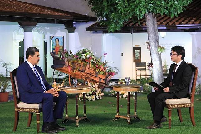 委內瑞拉總統馬杜洛(Nicolas Maduro)訪問中國並接受中國官媒新華社訪問。(FB/@Nicolás Maduro)