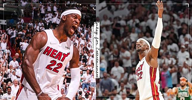 「吉巴」Jimmy Butler 砍下 41 分 9 籃板等全能數據創紀錄，帶領熱火贏得東區冠軍第一戰。圖片來源：<a href=