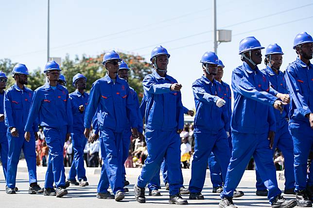 People participate in the International Labor Day parade in Lusaka, Zambia, May 1, 2024. (Xinhua/Peng Lijun)