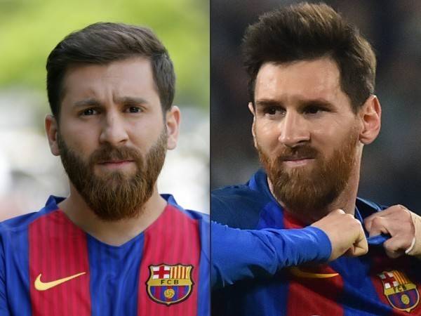 伊朗有名26歲男子帕拉史泰希(Reza Parastesh，圖左)因為長得太像阿根廷足球巨星梅西(Lionel Messi，圖右)，日前就被指控憑著這項「天賦」，拐騙23名女子上床。(法新社)