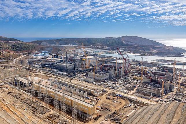 This aerial drone photo taken on Jan. 6, 2025 shows the Akkuyu Nuclear Power Plant under construction in Mersin, Türkiye. (Mustafa Kaya/Handout via Xinhua)