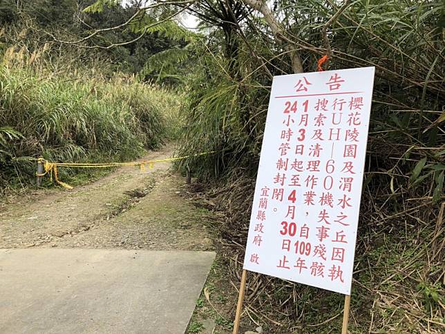 通往烘爐地山的登山口，封閉延長至4月底。(記者張議晨翻攝)