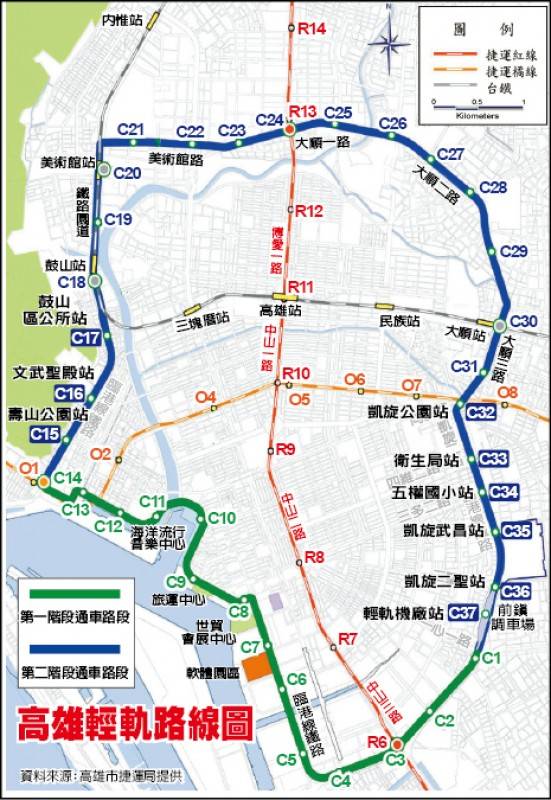 高雄輕軌路線圖