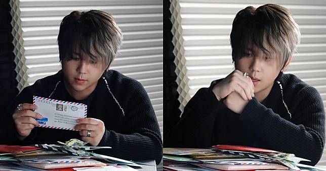 拍攝今次MV，姜濤拿來大量Fans寄給他的信件作為道具。（大會提供）