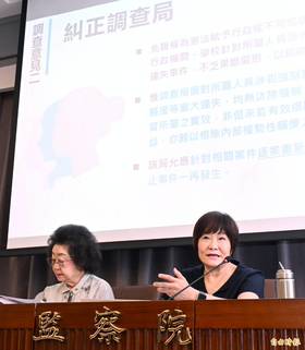 監察委員紀惠容(右)、范巽綠(左)。(記者方賓照攝)