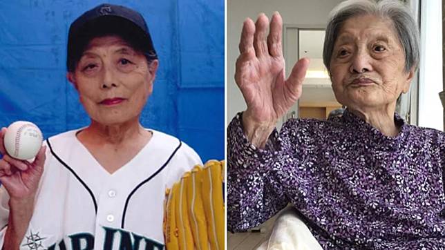 全球最長壽人瑞糸岡富子辭世。照片分別為她94歲（左）和113歲時拍攝。（圖／翻攝自金氏世界紀錄官網）