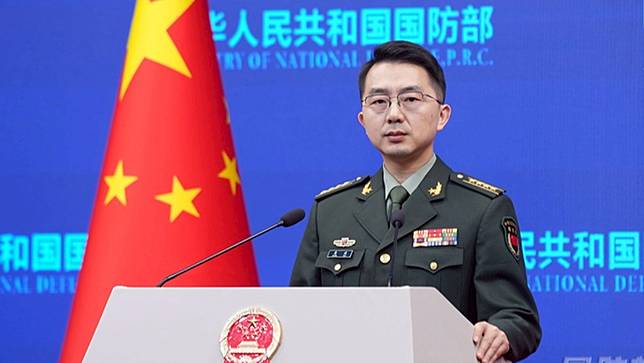 中國國防部發言人蔣斌9日表示，台灣是中國的一部分，不存在所謂「海峽中線」。翻攝中國國防部官網