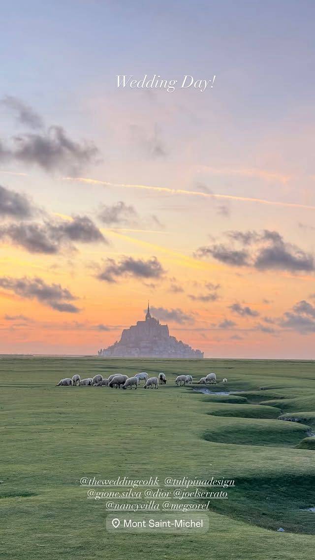 聖米歇爾山（Mont Saint-Michel）被列為世界文化遺產。翻攝theweddingcohk IG