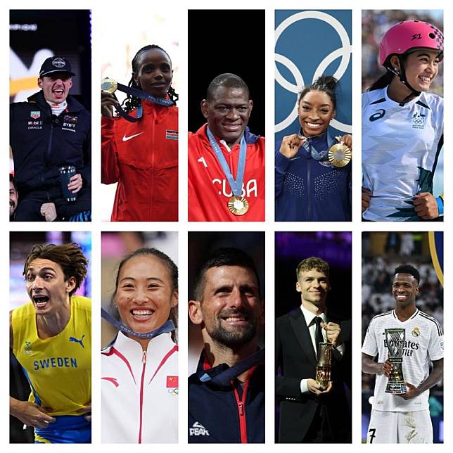 Xinhua News Agency's selection of the world's top 10 athletes in 2024. (Xinhua)