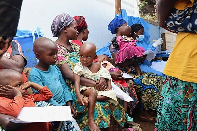 Patients who caught mpox and their family are seen at a mpox treatment center on the outskirts of Bukavu, the South Kivu province, the Democratic Republic of the Congo (DRC), on Aug. 31, 2024. (Photo by Alain Uyakani/Xinhua)
