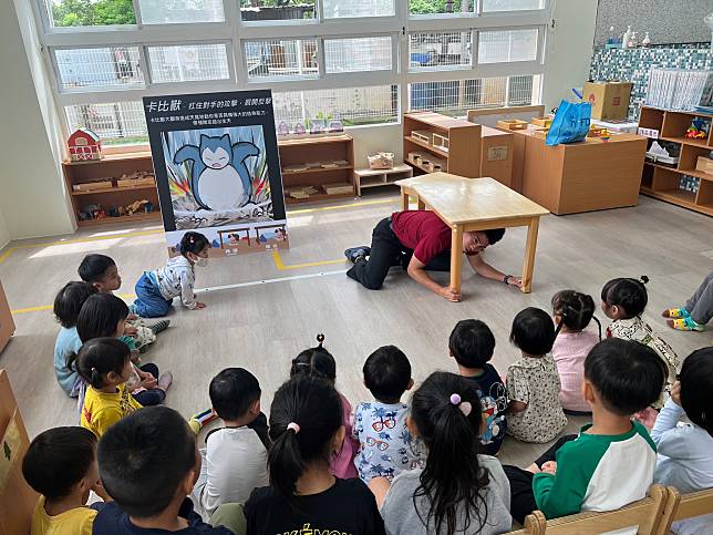 龍潭分隊至大漢非營利幼兒園進行防災教育宣導。圖：龍潭分隊提供