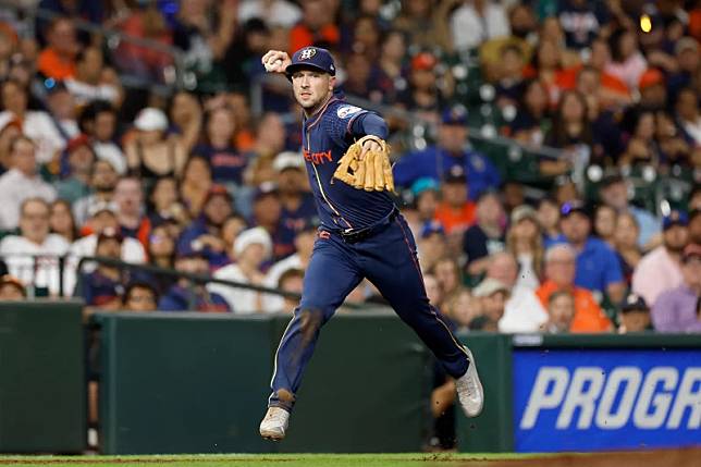 自由市場上的一名大咖三壘手布萊格曼（Alex Bregman）。法新社