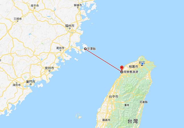 ▲中國大陸計畫興建台灣海峽海底隧道，由福建省平潭縣連接到新竹南寮。（圖／翻攝自Google Map）