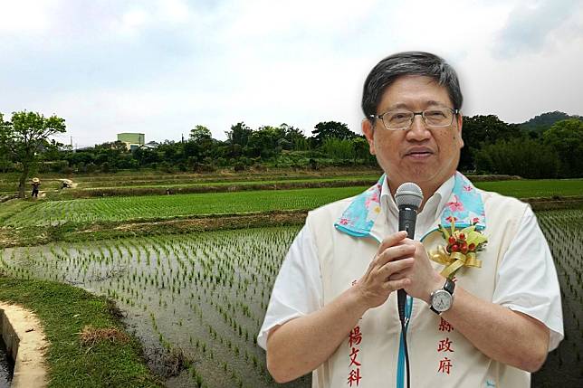 楊文科主張若選上新竹縣長將加速推動竹科園區三期計畫，但遭環團及農民強力反對。（合成畫面／取自反竹科三期開發自救聯盟、楊文科-五色鳥的天空）