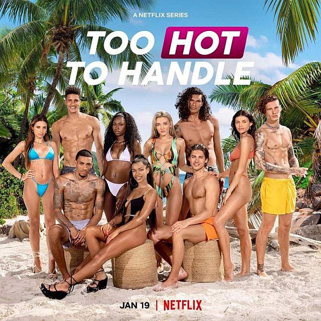 Too Hot to Handle（慾罷不能）第三季旋即登上Netflix點播排行榜頭三位。（圖片來源：）IG@toohotnetflix