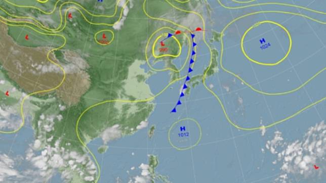 地面天氣圖。（圖／翻攝自中央氣象局）