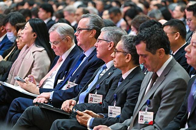 People attend the China Development Forum 2024 in Beijing, capital of China, March 24, 2024. The China Development Forum 2024 is scheduled from March 24 to March 25. The theme of this year's forum is “The Continuous Development of China”. (Xinhua/Li Xin)
