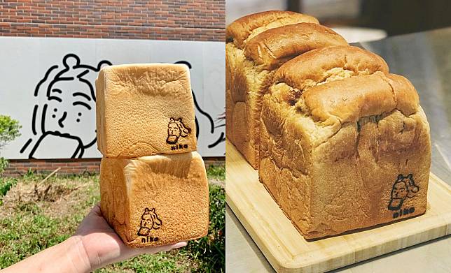 niko bakery 日香高級吐司上，烙印著相當可愛的LOGO。（圖片來源／木子李）
