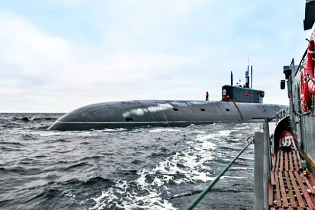 俄羅斯「北風之神A級」核子潛艦弗拉基米爾大公號編列服役。（圖片取自俄羅斯國防部）