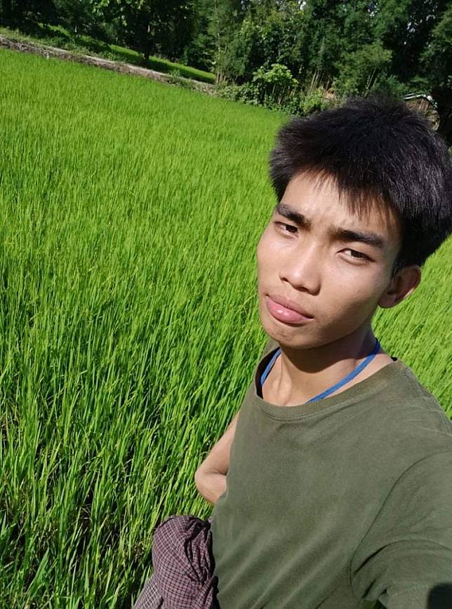 Burmese farmer Aung Myint Myat started renting farming machines online to harvest more acres of land. Photo courtesy of Tun Yat.