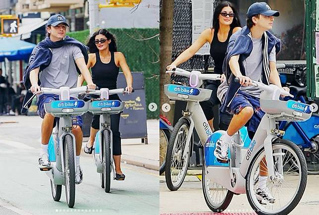 凱莉珍娜日前與男友提摩西夏勒梅在紐約騎Citi Bike約會。（翻攝lislopees IG）