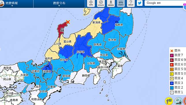 日本石川縣5日14時42分，發生芮氏規模6.3地震，深度僅10公里，最大震度6強。截自日本氣象廳
