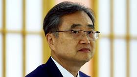 圖為2025年7月29日，南韓外交部長趙顯訪日畫面。路透社資料照