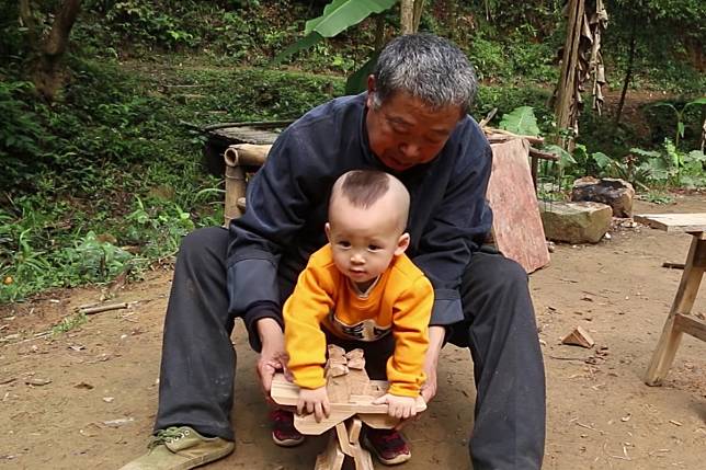 A folding stool is among the many items Wang has made for his young grandson. Photo: Handout