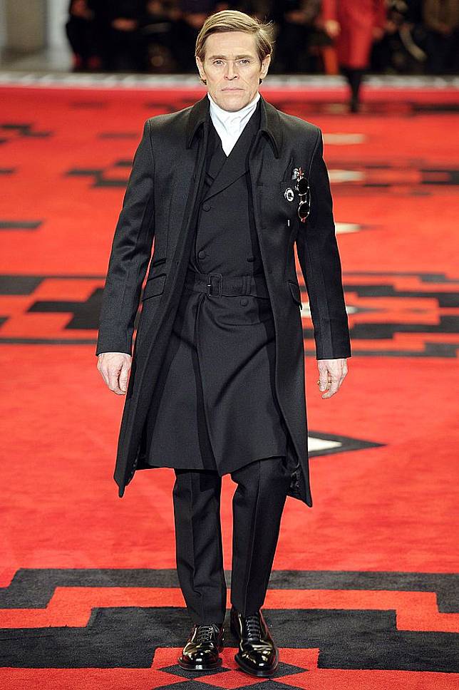 Actor Willem Dafoe walks the runway at the Prada Autumn Winter 2012 fashion show during Milan Menswear Fashion Week on January 15, 2012 in Milan, Italy