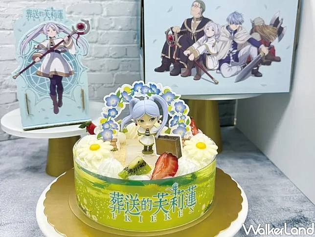 ▲85℃打造葬送的芙莉蓮造型蛋糕，結合公仔與包裝設計，讓粉絲慶生或下午茶都能留下紀錄。