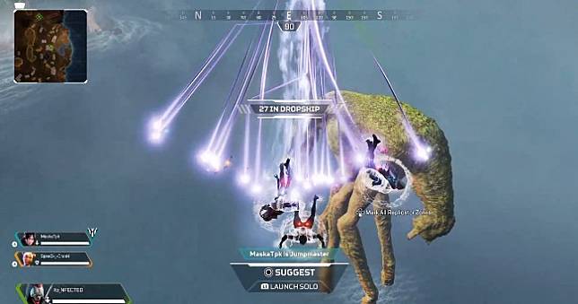 S18開季《Apex英雄》百萬大師現象來了，紫色跳傘軌跡集體墜落成絕景